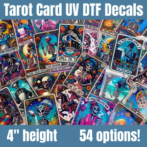 UV DTF Tarot Cards, 4" height, Cup Decals, Cup Stickers, Funny Stickers