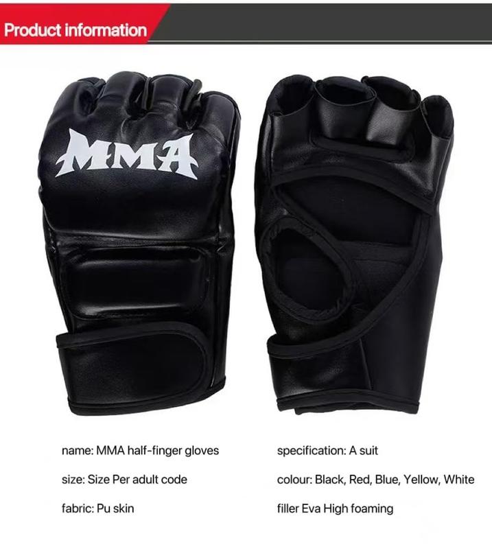 MMA Breathable Boxing Gloves - Professional Thickened MMA Muay Thai Kickboxing & Sanda Training Gloves with Hand Wraps | Premium Skintex Leather & Multi-Density Padding | Ideal Christmas Gifts for Men & Women