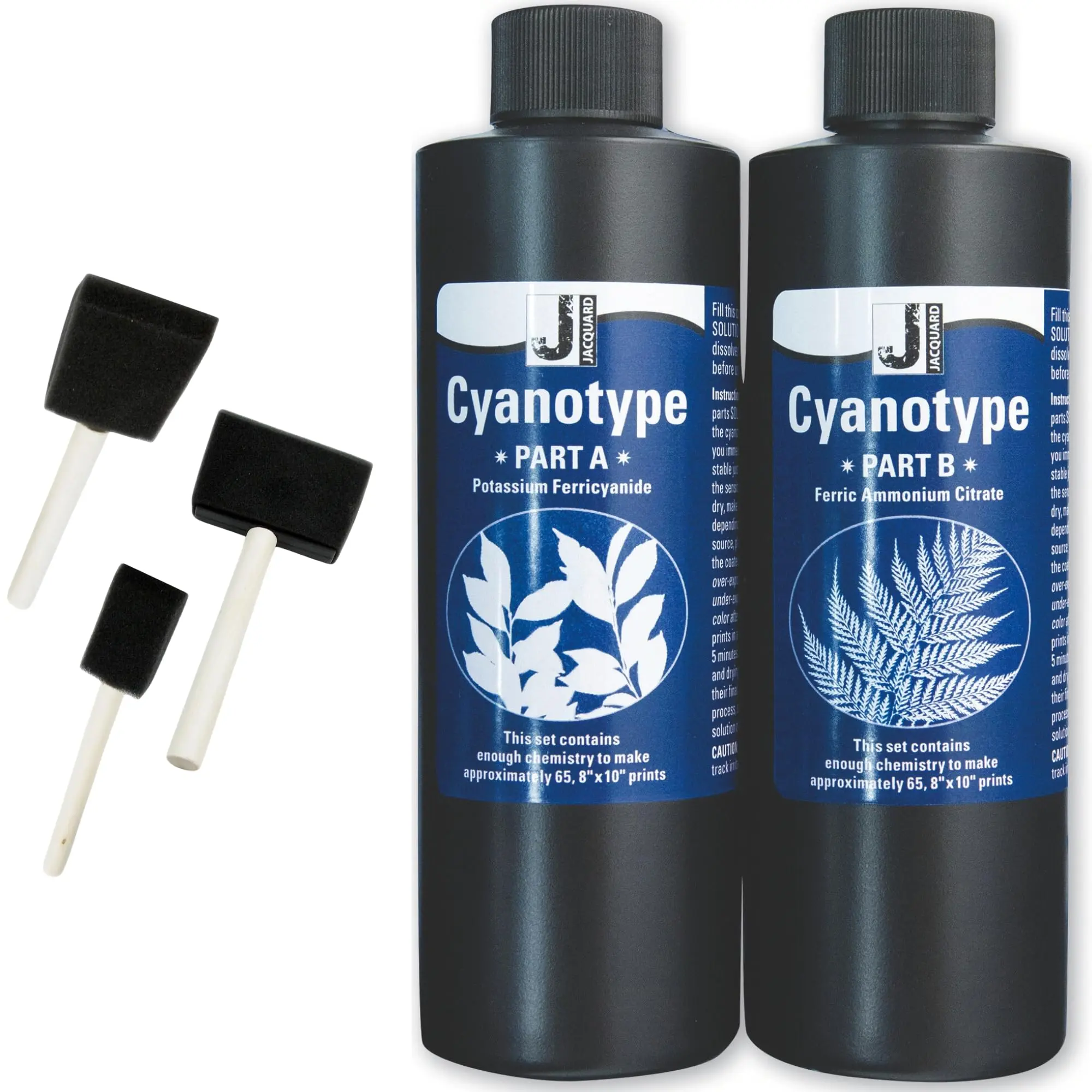 Jacquard Cyanotype Art Crafting Kit - Authentic 1842 Process 2-Part Sensitizer Set, Beginner-Friendly for Sun Printing on Paper & Fabric, Ideal for Classrooms & Group Activities, Art Supplies