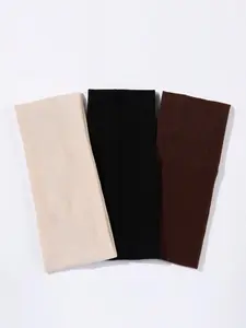 3pcs Plain Color Stretchy Soft Sports Headband, Sweat Wicking Headband, Sweat Absorbing Headband For Women, Headbands On Forehead, Suitable For Workout, Yoga, Washing Face, Makeup, Eye Mask, Outdoor, Party, Fall Winter Hair Accessories