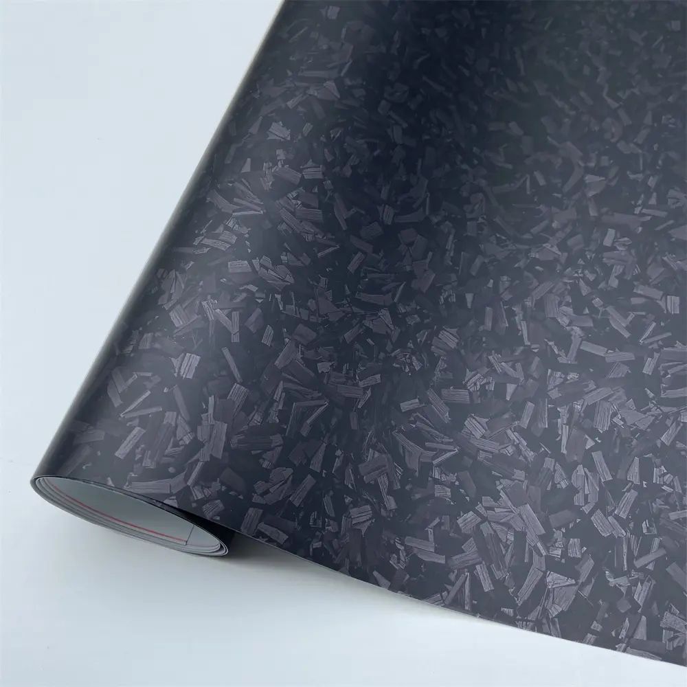 PET Matte Black Forged Carbon Fiber Vinyl Wraps Film Motorcycle Bicycle Stickers Decal Auto Accessories Foil Vehicle Wrapping