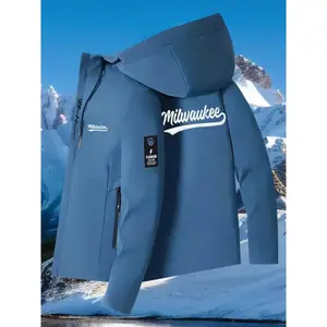 Men's Hooded Jacket 2026 New Style, Milwaukee Trendy Design, Full Zip Closure, Polyester, Casual Sportswear, Zip Up Jacket