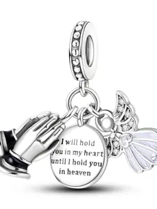 Angel Wing Design Pendant, Exquisite Trendy Pendant, Fashion Pendants, Zircon Decor Charm for Bracelet & Necklace, Fashion Accessories for Women & Girls