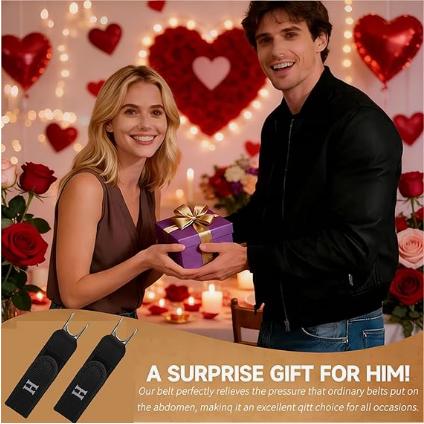 Buckleless Belt Hook Metal Hook Elastic Belts Adjustable Belt Bro Unisex Invisible Waist Belts Loops for Work & Edc