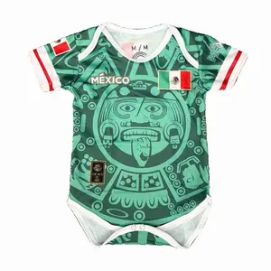 Mexico Soccer Jersey Calendario Azteca Green Color Unisex Jersey for Fans with Traditional Design & Flag