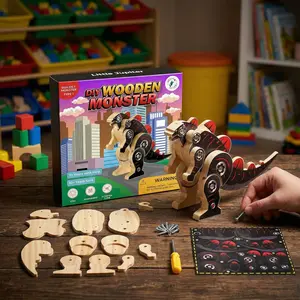 DIY Wooden Kit with Stickers - Monster Series (Monster Type 1)