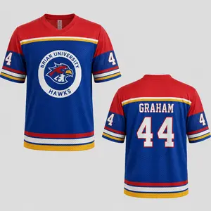 Graham 44 Game Day Mesh Jersey – Unisex V-Neck Football Shirt, Fictional College Hockey Fan Outfit