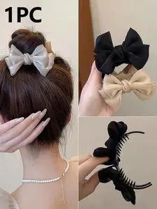 Elegant Large Bow Hair Clip, Multi-Functional Hair Accessory for Ponytails and Buns, Perfect for Daily Use by Women
