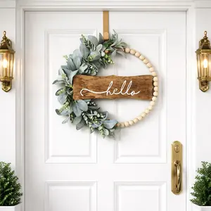 Four-Season Artificial Flower Wreath Door Hanging, Garden Courtyard Wedding Decoration, Wall Decor, Party Gift, Home Front Door Ornament, Mixed Floral Wreath, Country Style Wreath