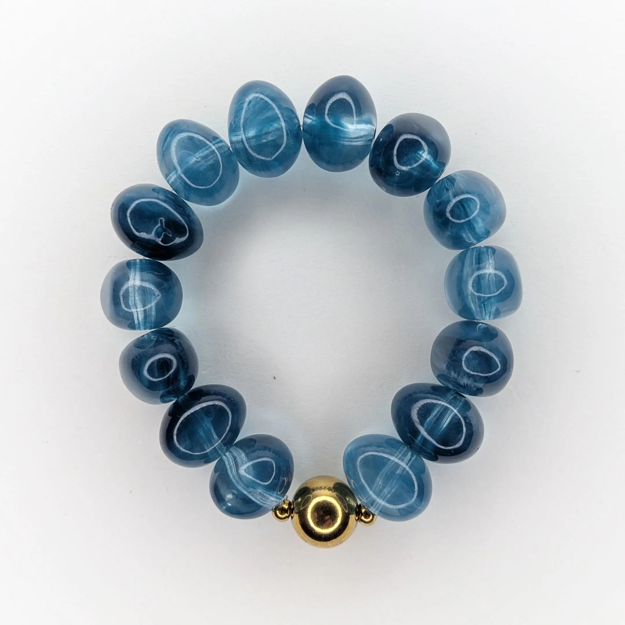 Romi Blue Acrylic and Stainless Steel Bracelet (Pulsera)