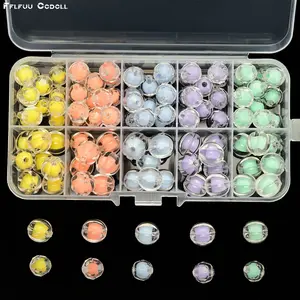 120pcs Macaron Two-Tone Pumpkin Beads in Box, Handmade DIY Materials for Bracelet Necklace, Festival Gift Making, Portable Storage Decoration Accessories