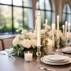 Pack of 6 pcs, Flameless Ivory Taper Candles Flickering, Battery Operated Led Warm 3D Wick Light Dripping Wax Candles, Christmas Home Wedding Decor(0.78 X 9.64 Inch)