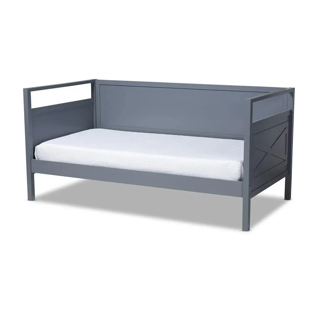 Cintia Cottage Farmhouse Grey Finished Wood Twin Size Daybed
