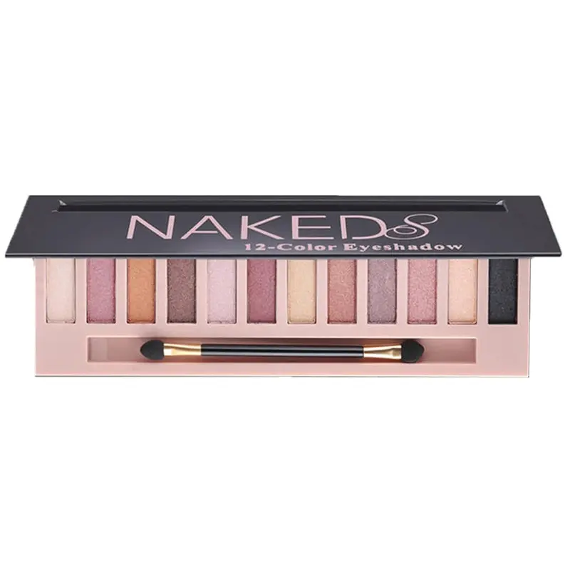 12 Color Makeup Nude Colors Eyeshadow Palette Natural Nude Matte Shimmer Glitter Pigment Eye Shadow Pallete Set Waterproof Smokey Cosmetic