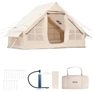 VEVOR Inflatable Tents for Camping, Easy Setup Blow up Tent with Hand Pump, 4 Season Glamping Tent with Stove Jack, Doors Mesh Windows, Storage Bag Included for Easy TakingVEVOR Super Brand Day