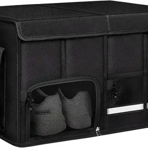 Car Trunk Organizer, 52L Collapsible Car Storage Waterproof Trunk Organizer with Lid & Handle, Multi Compartment Oxford Cargo Groceries Storage for Trucks SUVs Sedans