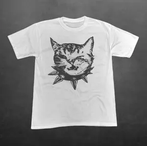 Y2k Cat Choker T-Shirt, Cat Lover, Animal Tee, Gifts Shirt, Unisex Vintage Graphic Tees Gothic Grunge Y2k Emo Scene Amity Affliction Style Clothes Men Women Streetwear