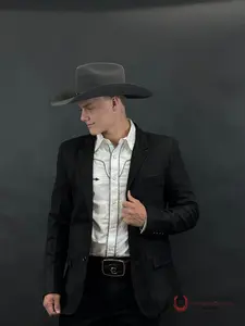 PLATINI BLACK GAMUZA SUEDE BLAZER- BLZ8387