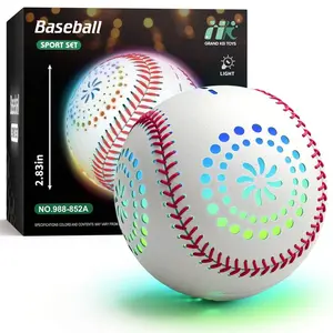 2025Light Up Baseball With LED Rechargeable, 9 Lighting Modes Glow In The Dark Baseball, Official Size Leather Weighted Baseballs For Day Night Indoor Outdoor, Sport Toys Games Gifts For Boys 8-12