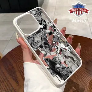 MagSafe Case for iPhone 16 Pro Max 15 Plus 14 13 12 11 XR E XS Skulls in Various Styles Pattern Acrylic Back TPU Edges Anti-Fingerprint Ultra Slim Hard Cover Gift for Male