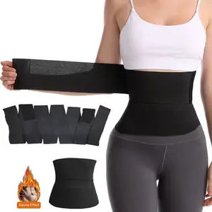 Adjustable Compression Waist Trainer Shapewear - Winding Trim Body Belly Long Binding Belt for Fitness
