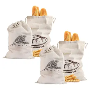 4Pcs Linen Bread Bags for Homemade Bread Container 17.5 X11.5 Inch Unbleached & Reusable Bread Storage, Natural Large Storage for Artisan Bread - Home Improvement.