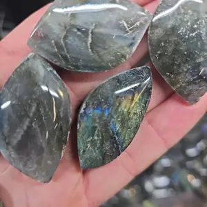 5 Labradorite Pieces - Unique Oval Shapes in Various Colors with Natural Flaws and Variations in Appearance Raw Stones Smoky Quartz Cluster