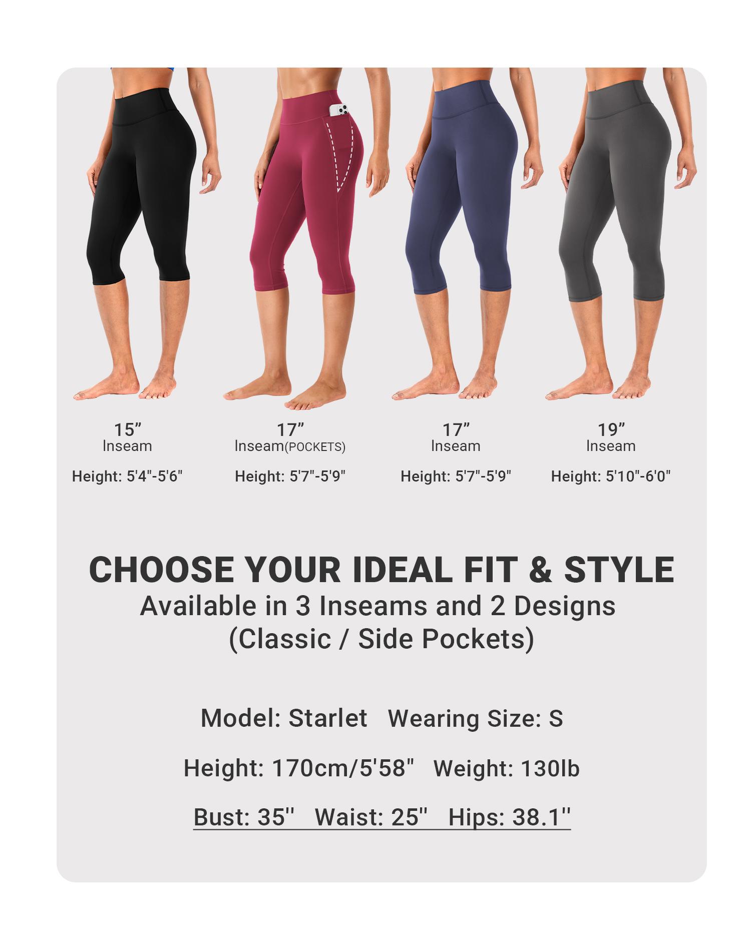 YEOREO Women's 17" High Waisted Workout Capri Leggings - No Front Seam, Hidden Scrunch, Everyday Active for Gym Yoga - Summer Finds, Soho Chic