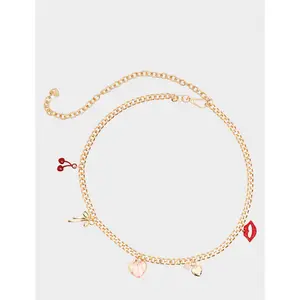 Betsey Johnson MULTI CHARM CHAIN BELT GOLD Betsey Johnson MULTI CHARM CHAIN BELT GOLD