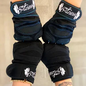 Fitness pair (2pcs) Sports Active Gloves Guantillas - Black Accents for Athletic Use