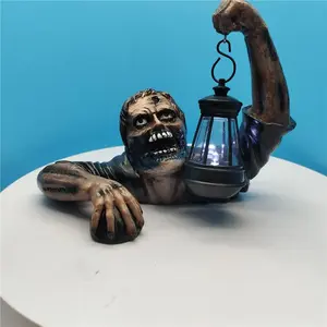 Ground Breaking Zombie Skeleton Prop Lantern Halloween Party Garden Decoration