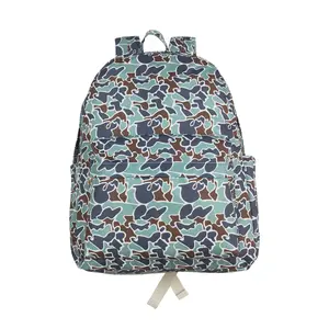 Trendy Lightweight Camouflage Print Unisex Kids' Backpack, Model BA0261, Brown and Green Design, Trendy Backpack, Camouflage Pattern