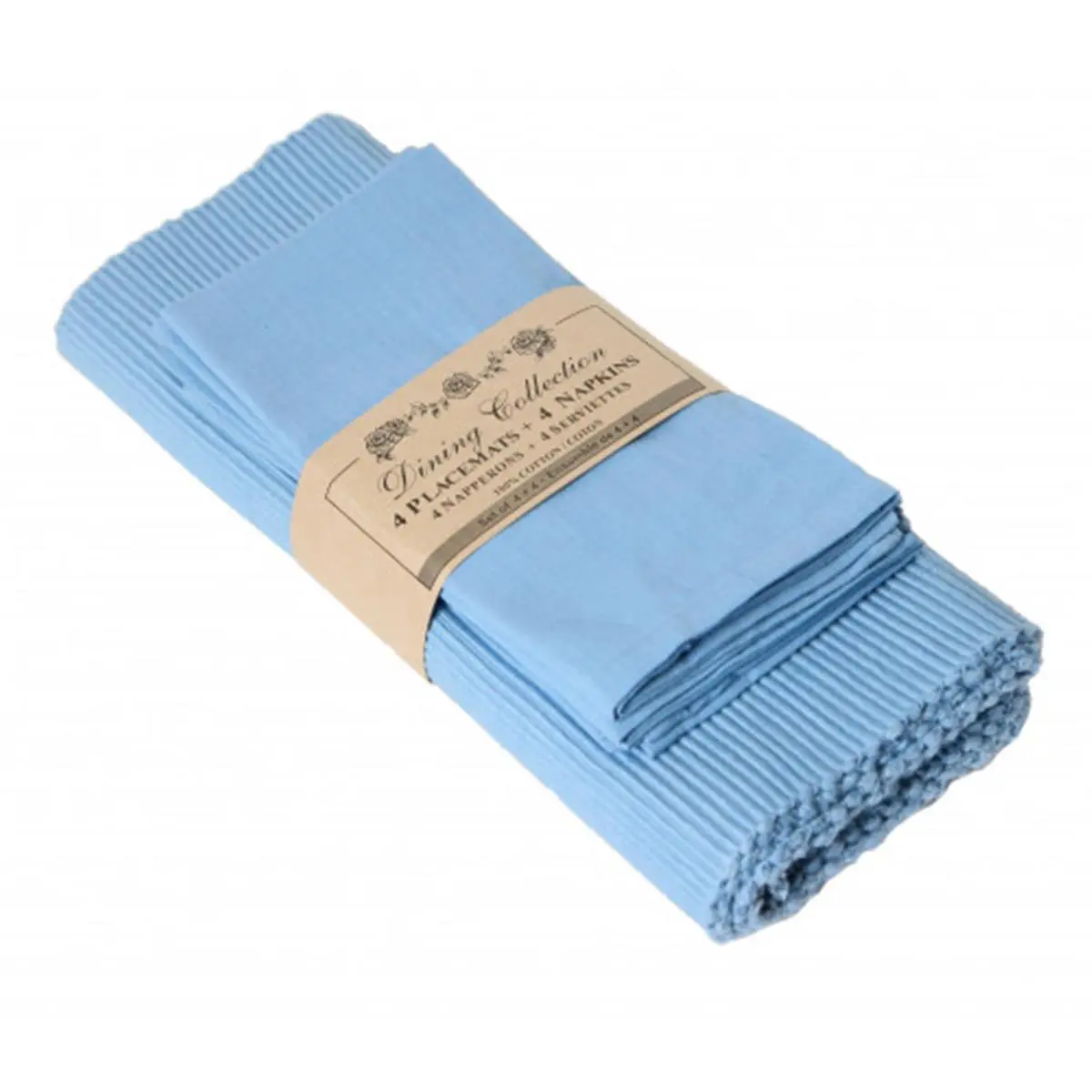 Mr. MJs Trading AG-05315 4 Placemats Plus 4 Napkins Set, Blue