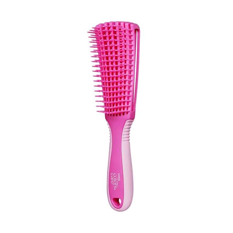 Kiss Colors & Care Glide & Define Non-Slip Detangling Brush | 9 Rows, Detangling Brush, Curl Brush