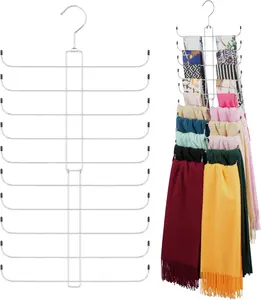 Scarf Organizer Scarf Hanger for Closet, Rotatable Sturdy Hijab Holder Holds 20 Scarves, Space Saving Closet Organizers and Storage,