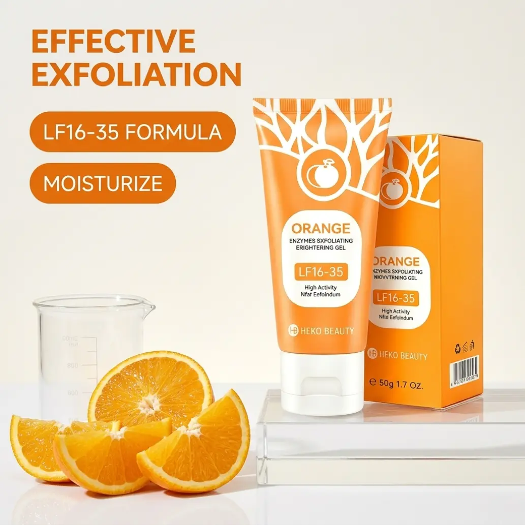 Orange Scented Exfoliator Clear Gel Gentle Exfoliation for Face & Body, Deep Cleansing, Nourishing & Moisturizing, Suitable for All Skin Types Exfoliant Exfoliating Gel Brightening and Hand