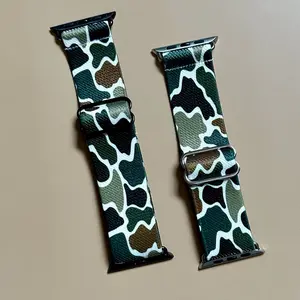 Adjustable Camo Handmade Elastic Watch Band for Stylish and Convenient Wear