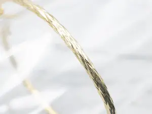 Textured Gold Hinged Bangle Bracelet