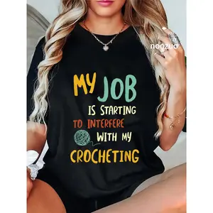 100% Cotton Funny Crochet Work Design Fun Crocheting T-Shirt