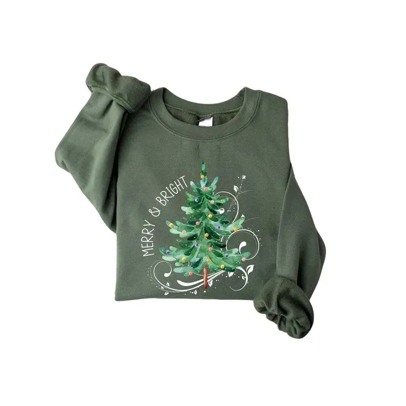 Merry and Bright Sweatshirt, Christmas Sweatshirt, Family Christmas Sweatshirt, Christmas Sweatshirts for Women, MerrySweatshirt