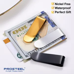 PROSTEEL Polished Money Clips Stainless Steel Wallets Clip Jewelry Unisex For Men Women with Gift Box