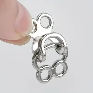 Metal alloy concealed snaps, hook and eyelet snaps, used for DIY sewing, concealed closures for handbags, trousers, skirts, collars, coats, sewing accessories, sewing supplies.