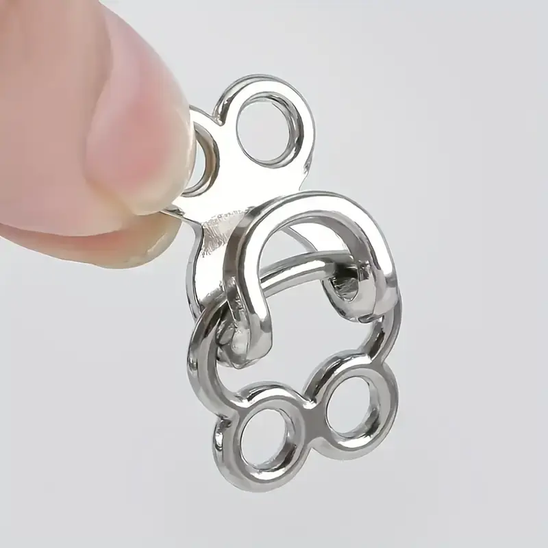 Metal alloy concealed snaps, hook and eyelet snaps, used for DIY sewing, concealed closures for handbags, trousers, skirts, collars, coats, sewing accessories, sewing supplies.