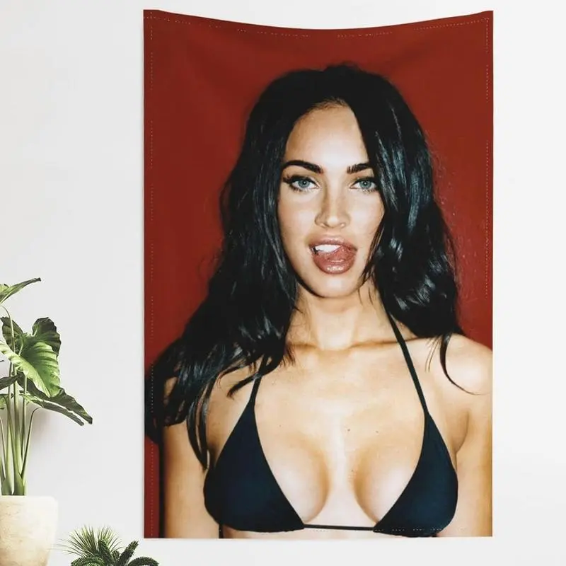 Stunning Megan Fox Tapestry - Ideal for Wall Hanging, Man Caves, Dorm Rooms, and Outdoor Decorationtapestry gifts for boyfriendwall decor flags, Decor Items, Household Items Decor