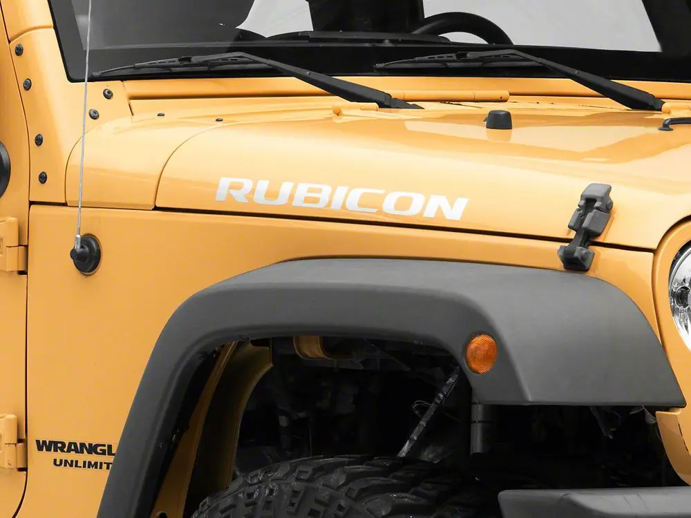 Jeep Licensed by RedRock Rubicon Hood Logo Decal; Silver (07-18 Jeep Wrangler JK)