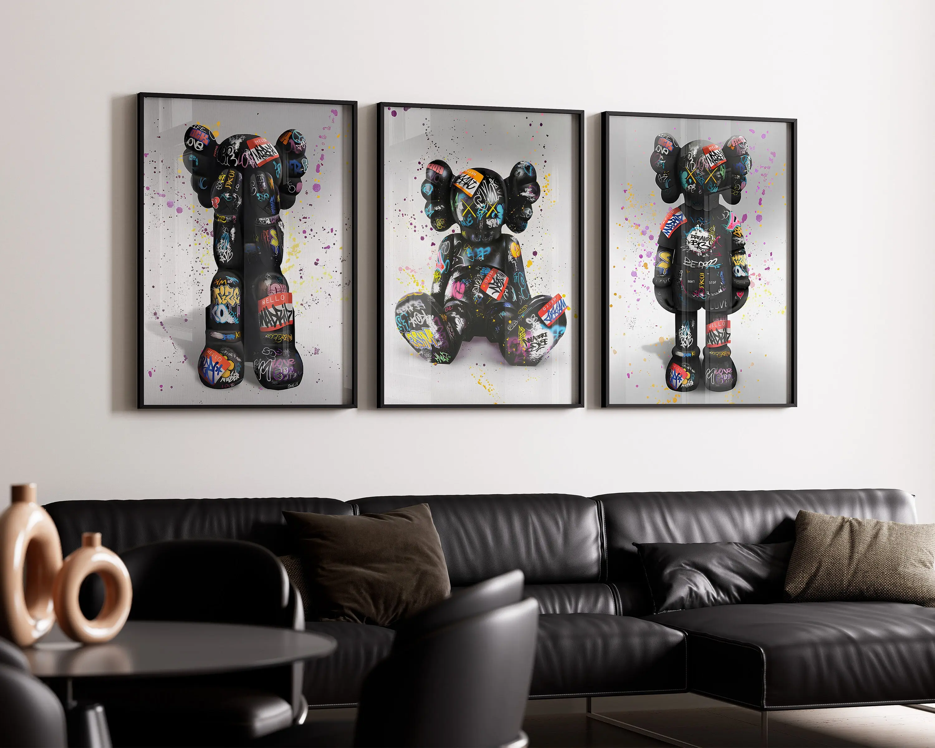 Kaws Poster Set Of 3, Printables Minimalist Hypebeast Kaws Figure Poster, Kaws Poster Print, Kaws Wall Art, Graffiti Kaws, Unframed Wall Poster Decor