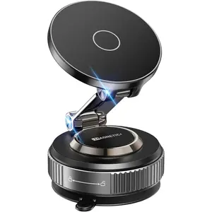 Heavy-Duty Magnetic Car Phone Mount: 360° Adjustable Vacuum Suction Cup MagSafe Car Phone Mount with Metal Swivel Bracket—Compatible with iPhone 16 Pro Max, 15, 14, 13, and 12 Plus
