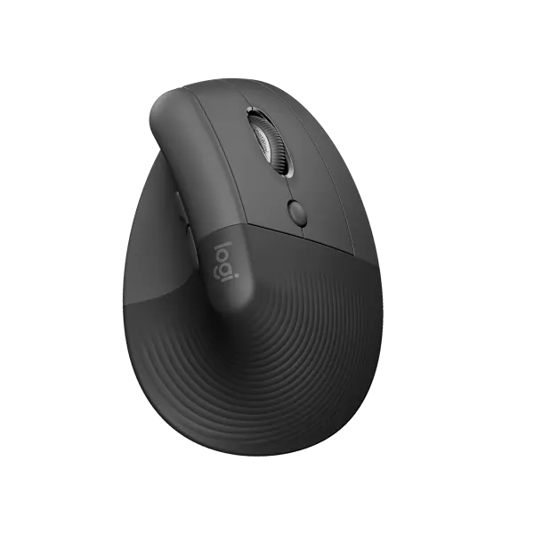 Logitech Lift Vertical Ergonomic Mouse, Wireless Bluetooth or USB Receiver, Quiet Clicks, 4 Buttons, Right Hand Wireless Mouse, Windows/macOS/iPadOS, Laptop, PC - Graphite Graphite Right-Handed Mouse, Office Accessories, Cable-Free Mouse