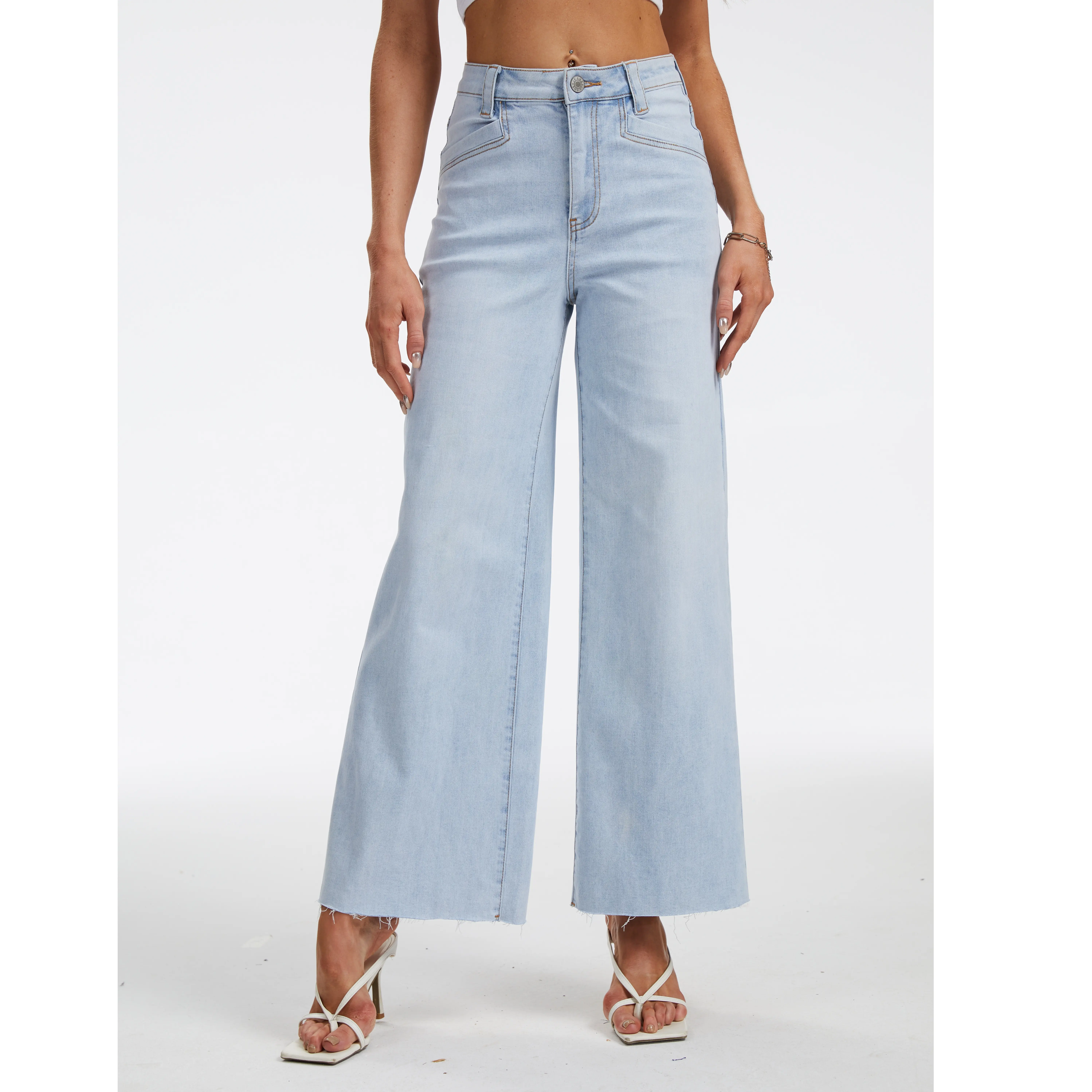 Cotrasen Women's Wide Leg Jeans Baggy High Waist Stretchy Jeans Loose Straight Leg Vintage Y2K Denim Pants