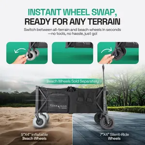TerrainGO Beach Wagon Wheels for Sand | TerrainGO Collapsible Folding Beach Wagon